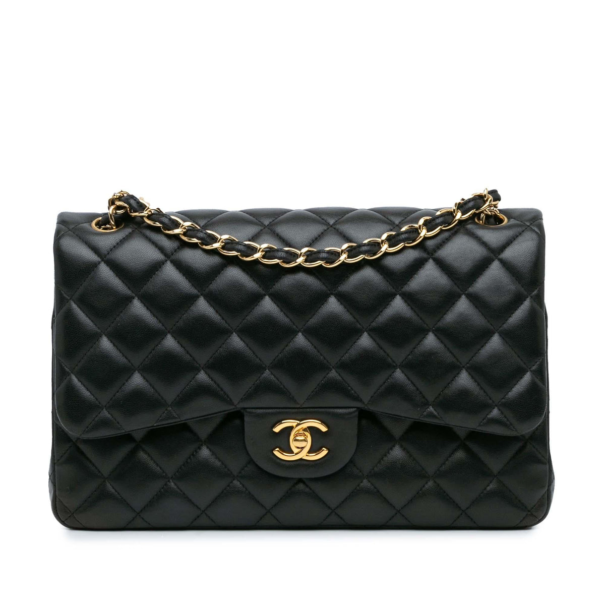 Chanel Jumbo Classic Lambskin Double Flap (SHG-wI9FfE)