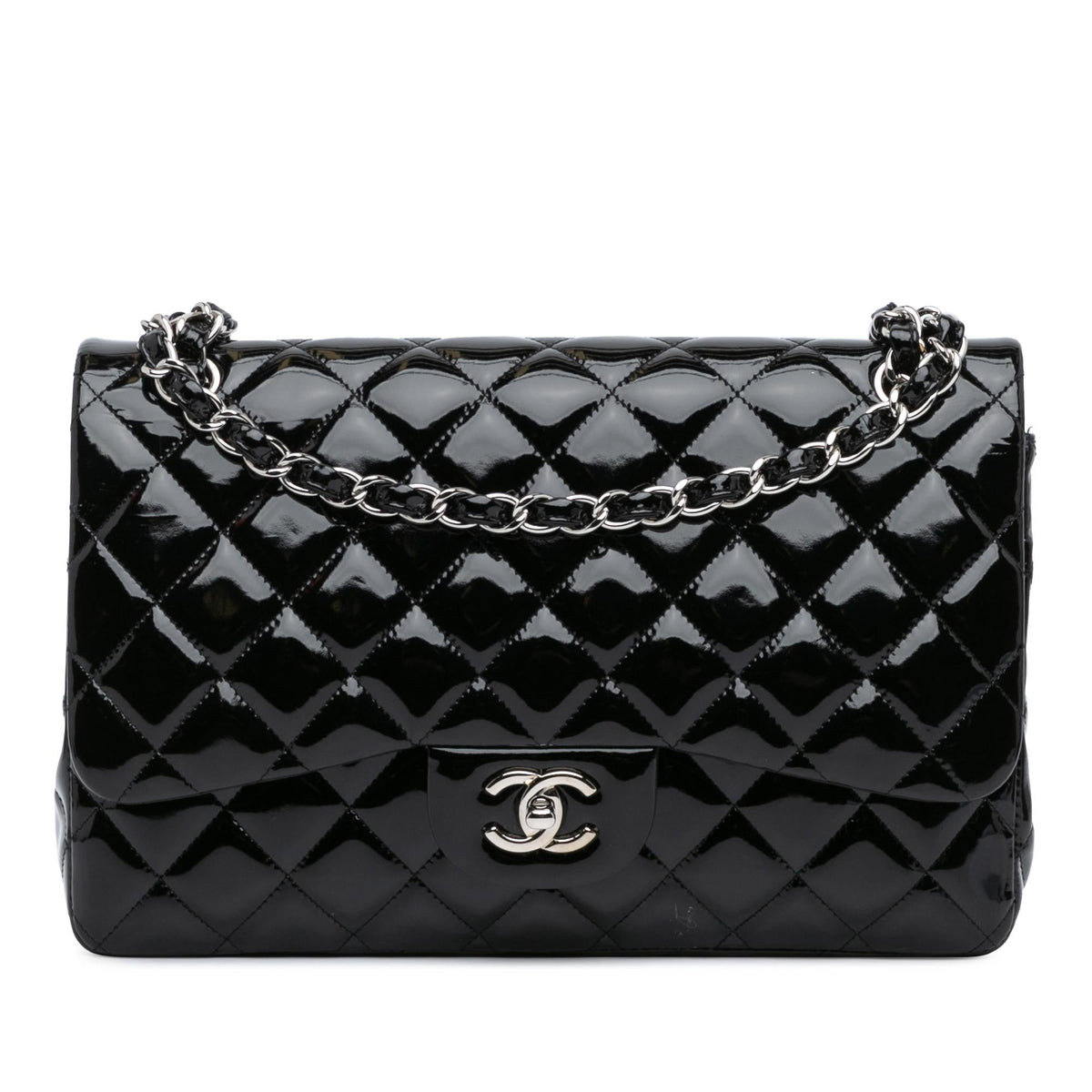 Chanel Jumbo Classic Patent Double Flap (SHG-RpHTAb)