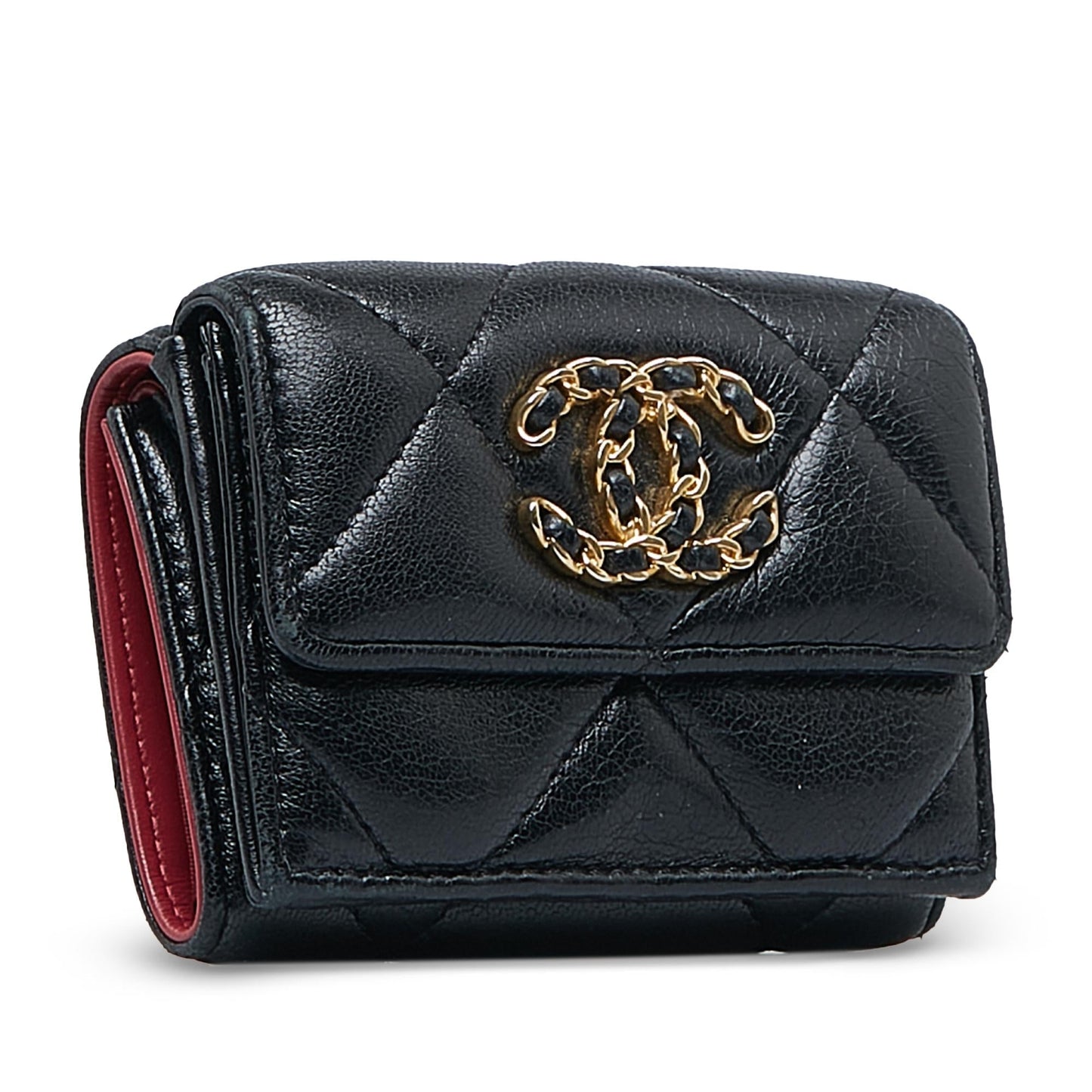 Chanel Lambskin 19 Flap Trifold Compact Wallet (SHG-v7K0nI)