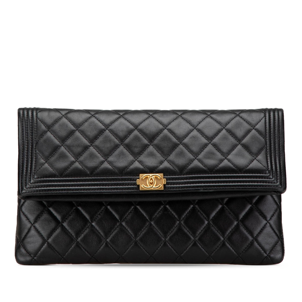 Chanel Lambskin Boy Foldover Clutch (SHG-IicQ7k)