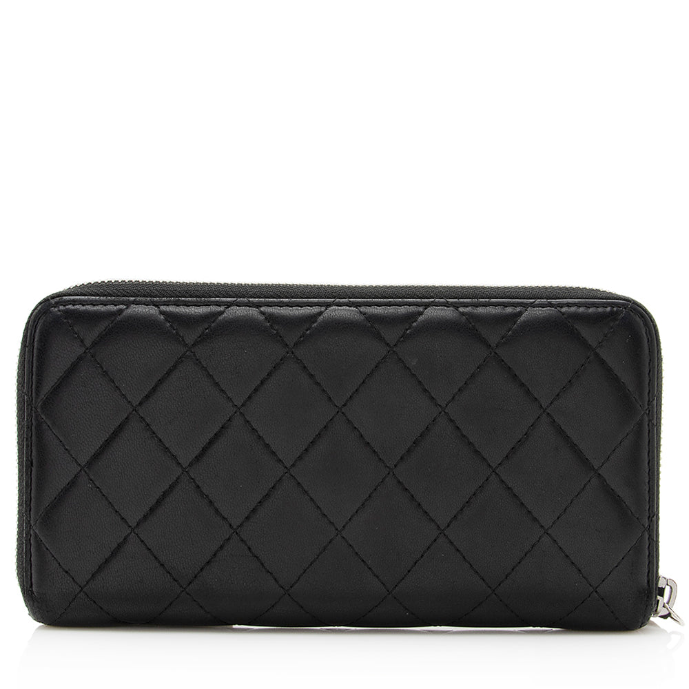 Chanel Lambskin CC Zip Around Wallet (SHF-20789)