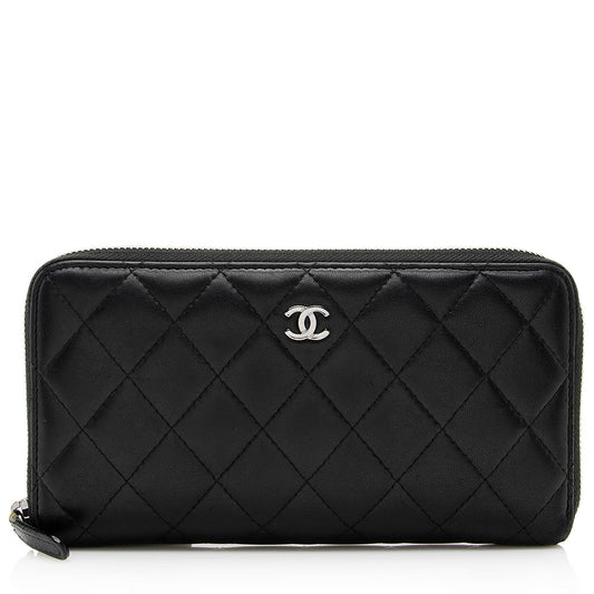 Chanel Lambskin CC Zip Around Wallet (SHF-20789)