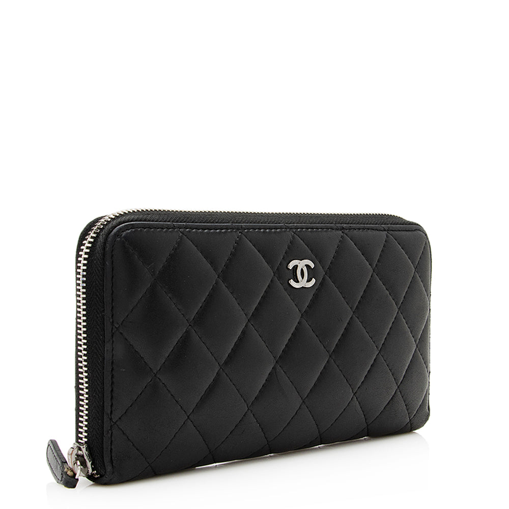 Chanel Lambskin CC Zip Around Wallet (SHF-20789)