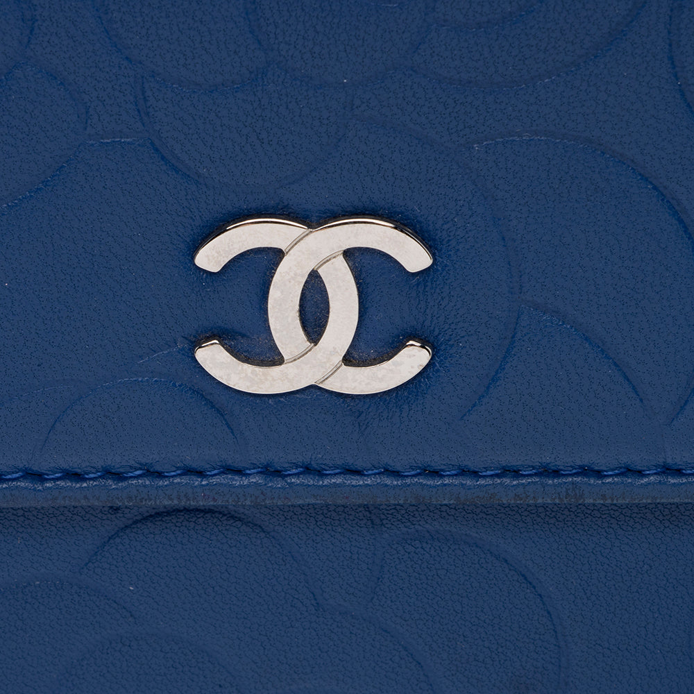 Chanel Lambskin Camellia CC Flap Long Wallet (SHF-15840)