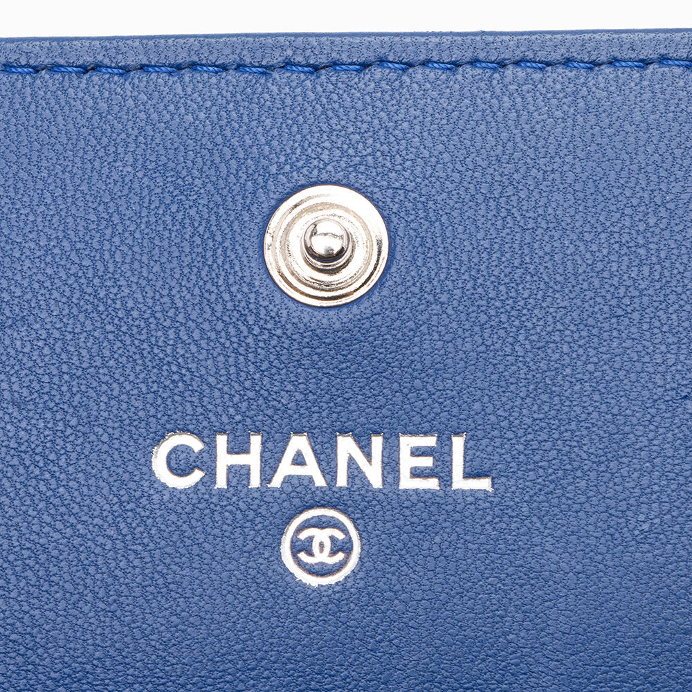 Chanel Lambskin Camellia CC Flap Long Wallet (SHF-15840)