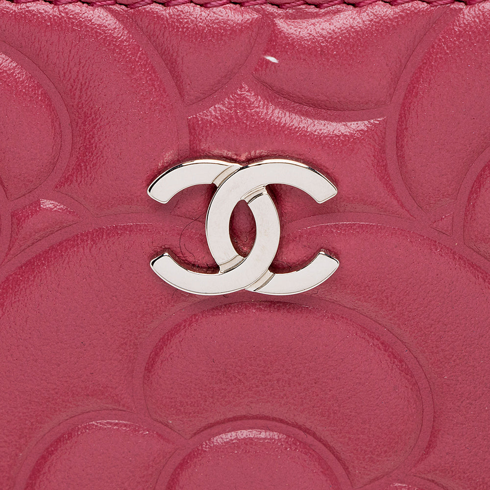 Chanel Lambskin Camellia Zip Wallet (SHF-15991)