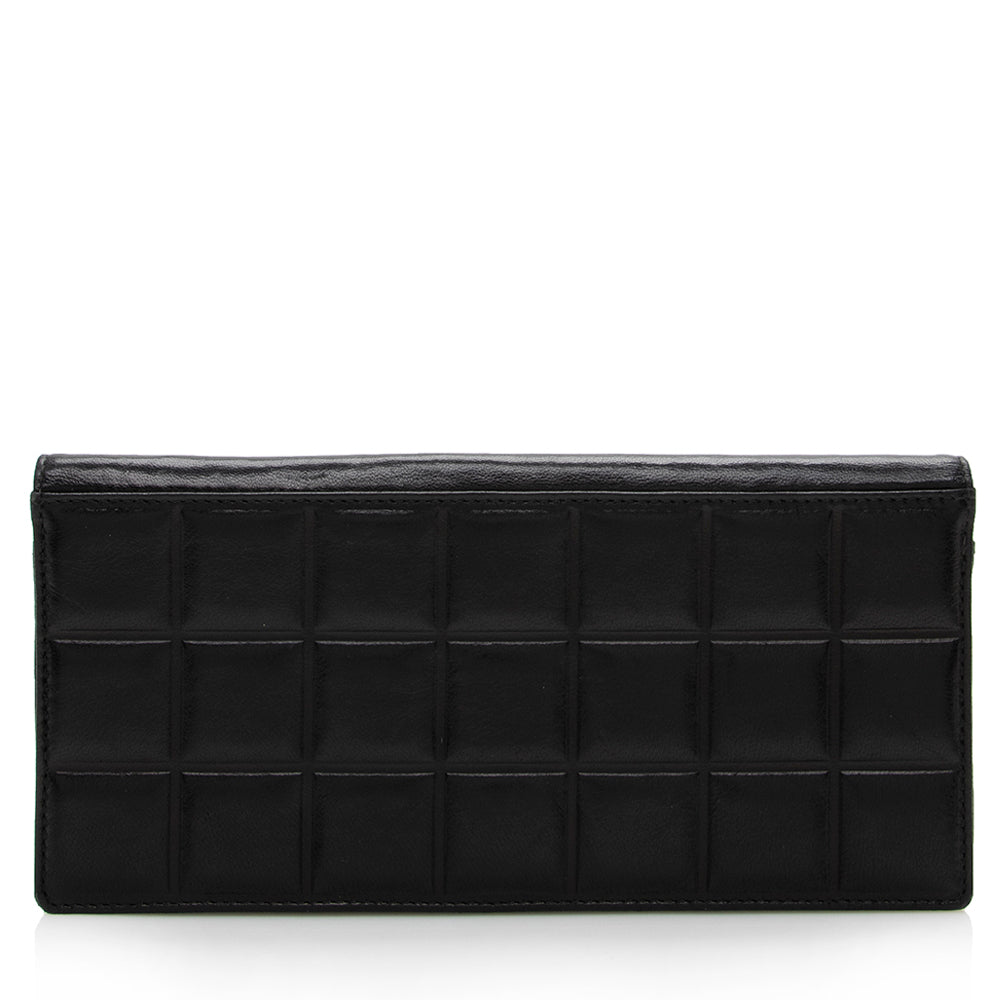 Chanel Lambskin Chocolate Bar Flap Wallet (SHF-15476)