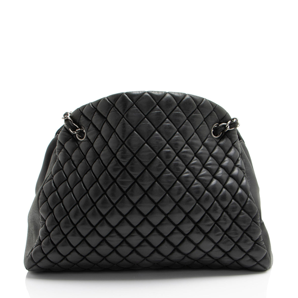 Chanel Lambskin Just Mademoiselle Large Bowler Bag (SHF-6pAwMm)