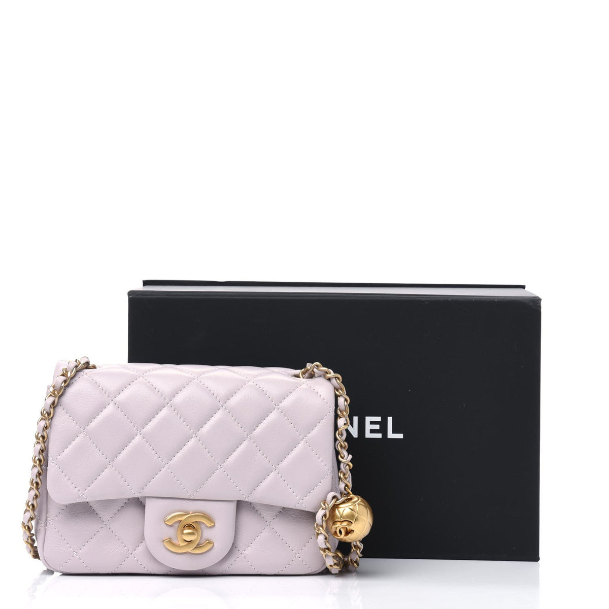 CHANEL QUILTED LAMBSKIN PEARL CRUSH FLAP BAG