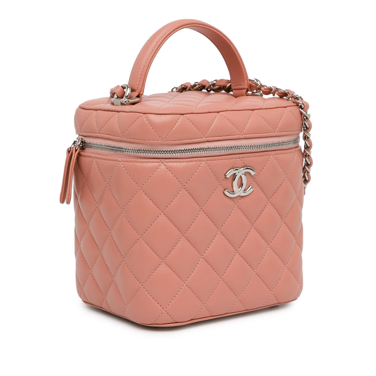 Chanel Lambskin Top Handle Vanity Case with Chain (SHG-K2wZoF)