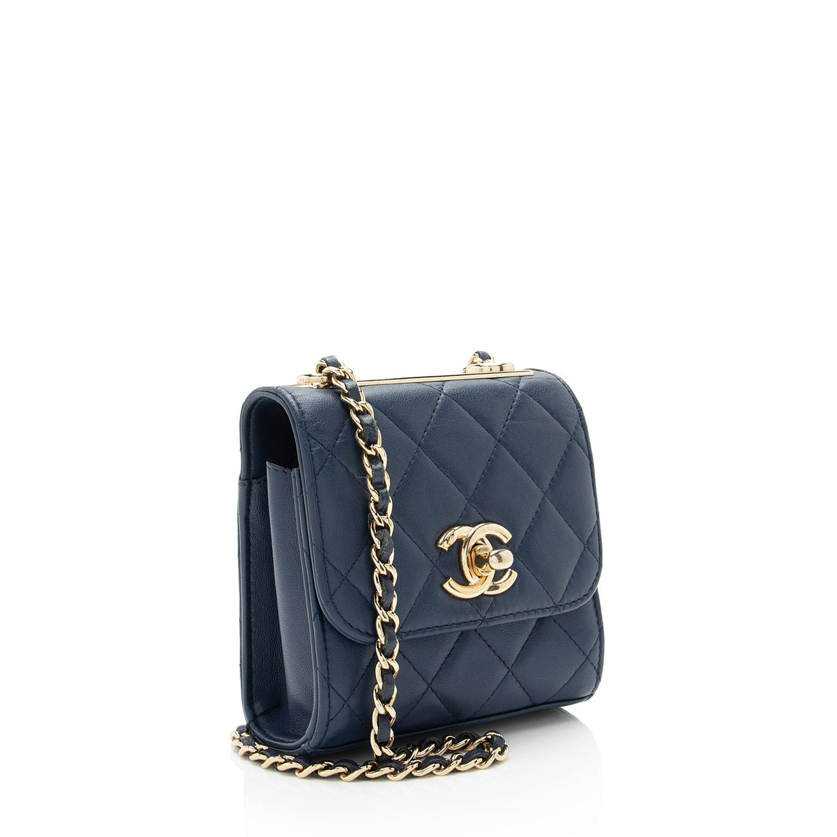 Chanel Lambskin Trendy CC Card Holder on Chain (SHF-N7wlSm)