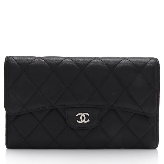 Chanel Lambskin CC Tri-Fold Long Wallet (SHF-TmgtMF)