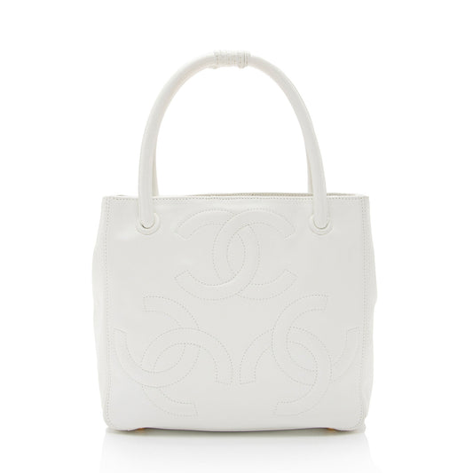 Chanel Lambskin Triple CC Small Tote (SHF-roydAT)