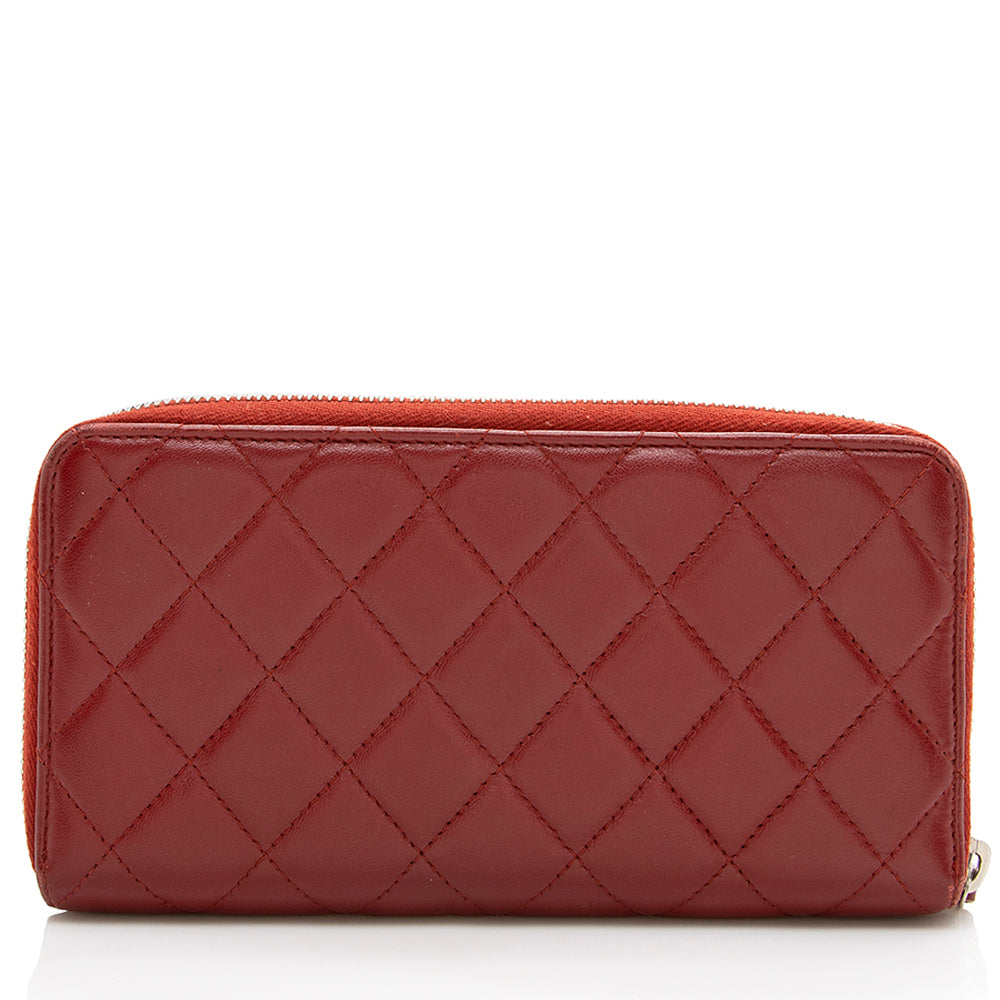 Chanel Lambskin CC Zip Around Wallet (SHF-17494)