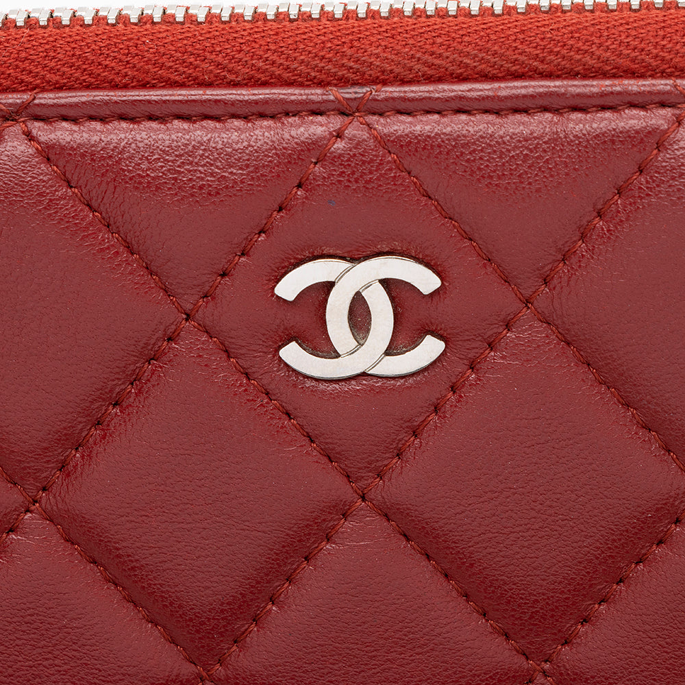 Chanel Lambskin CC Zip Around Wallet (SHF-17494)