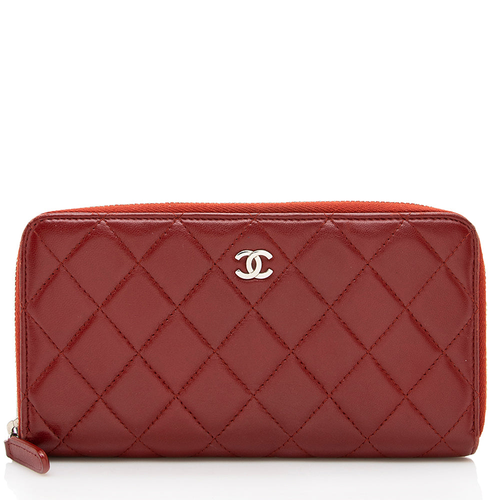 Chanel Lambskin CC Zip Around Wallet (SHF-17494)