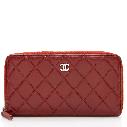 Chanel Lambskin CC Zip Around Wallet (SHF-17494)