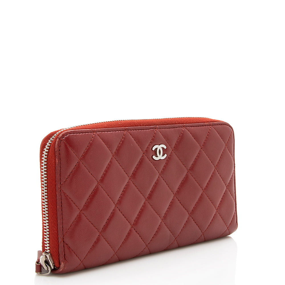 Chanel Lambskin CC Zip Around Wallet (SHF-17494)