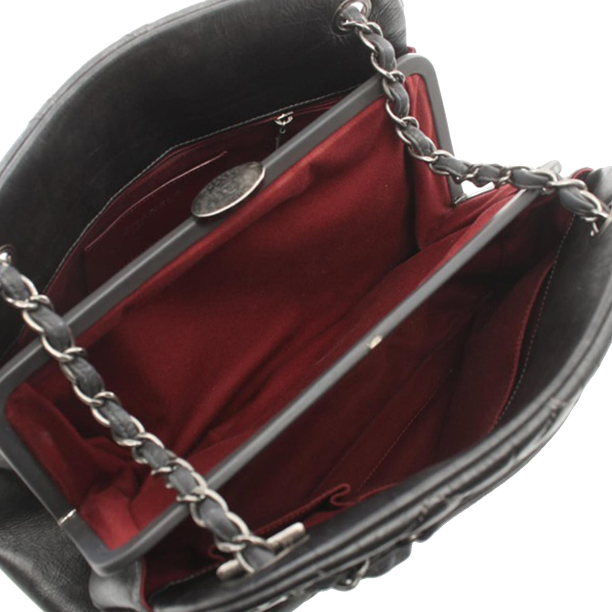 Chanel Large Aged Calfskin Just Mademoiselle Bowling Bag (SHG-gDNFoT)
