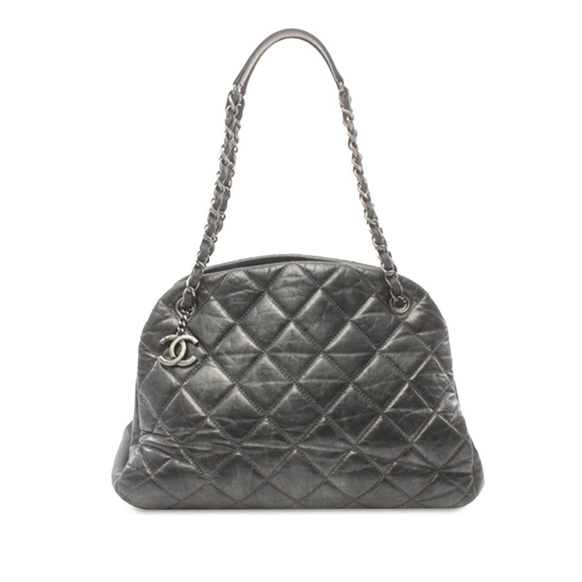Chanel Large Aged Calfskin Just Mademoiselle Bowling Bag (SHG-gDNFoT)