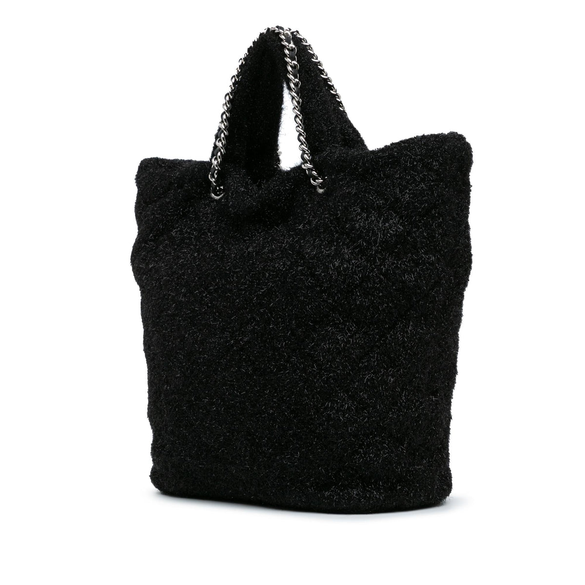 Chanel Large Quilted Knit Pluto Glitter Satchel (SHG-6bdDWA)