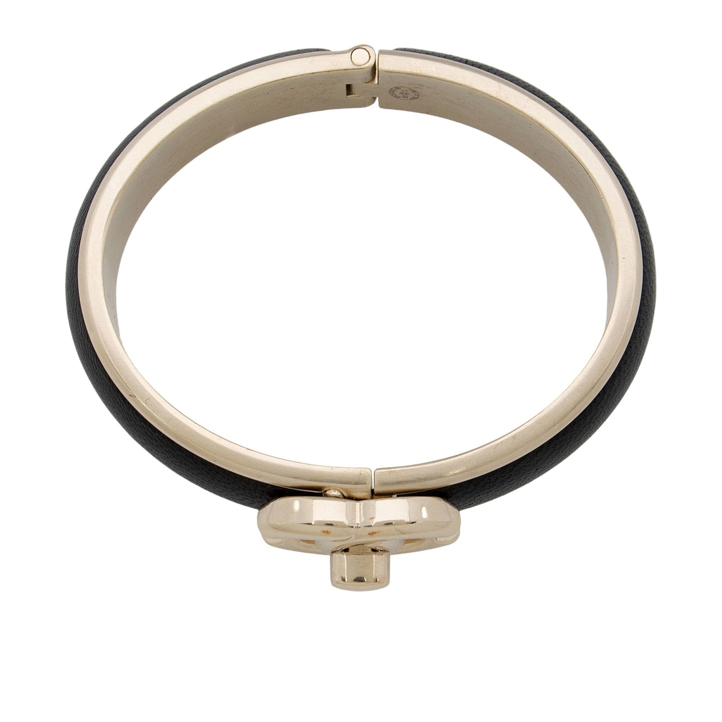 Chanel Leather CC Turnlock Narrow Cuff Bracelet