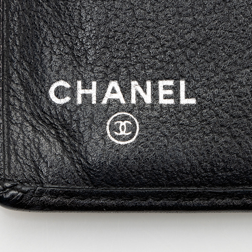 Chanel Leather Camellia Bifold Wallet (SHF-19071)