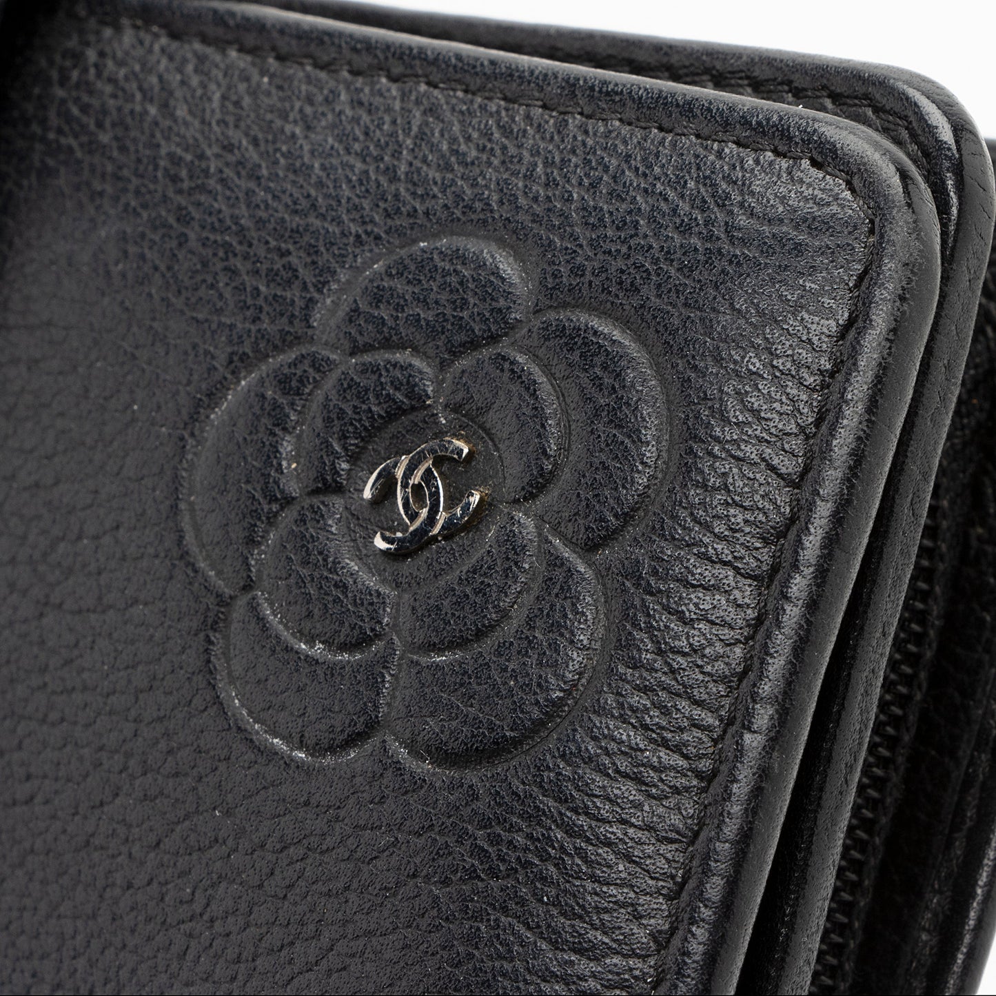 Chanel Leather Camellia CC L-Double Wallet (SHF-22204)