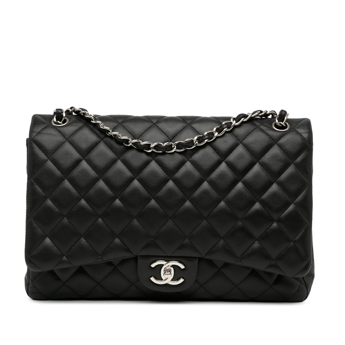 Chanel Maxi Classic Lambskin Double Flap (SHG-5E7enw)