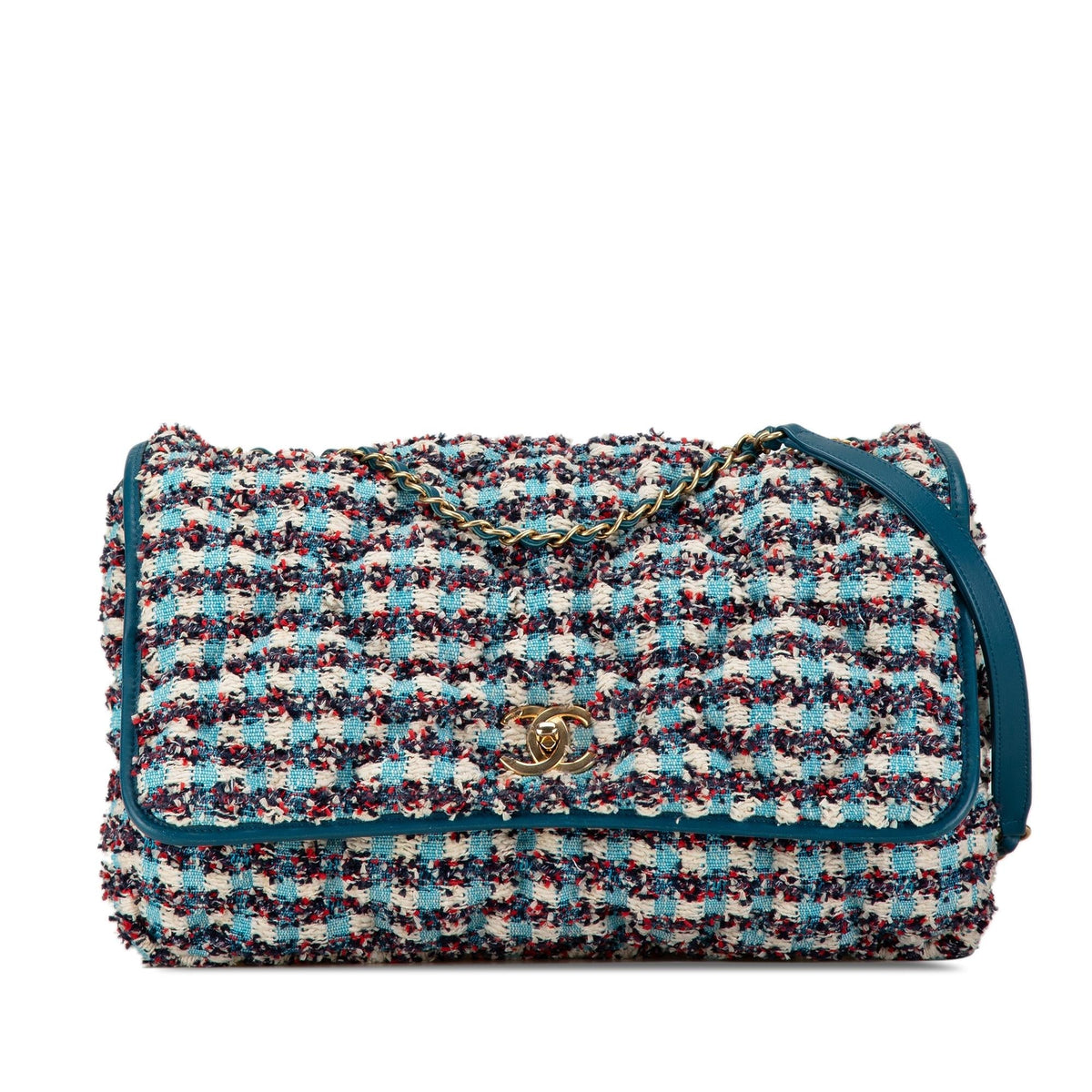 Chanel Maxi Tweed Chesterfield Single Flap (SHG-QGGPCL)