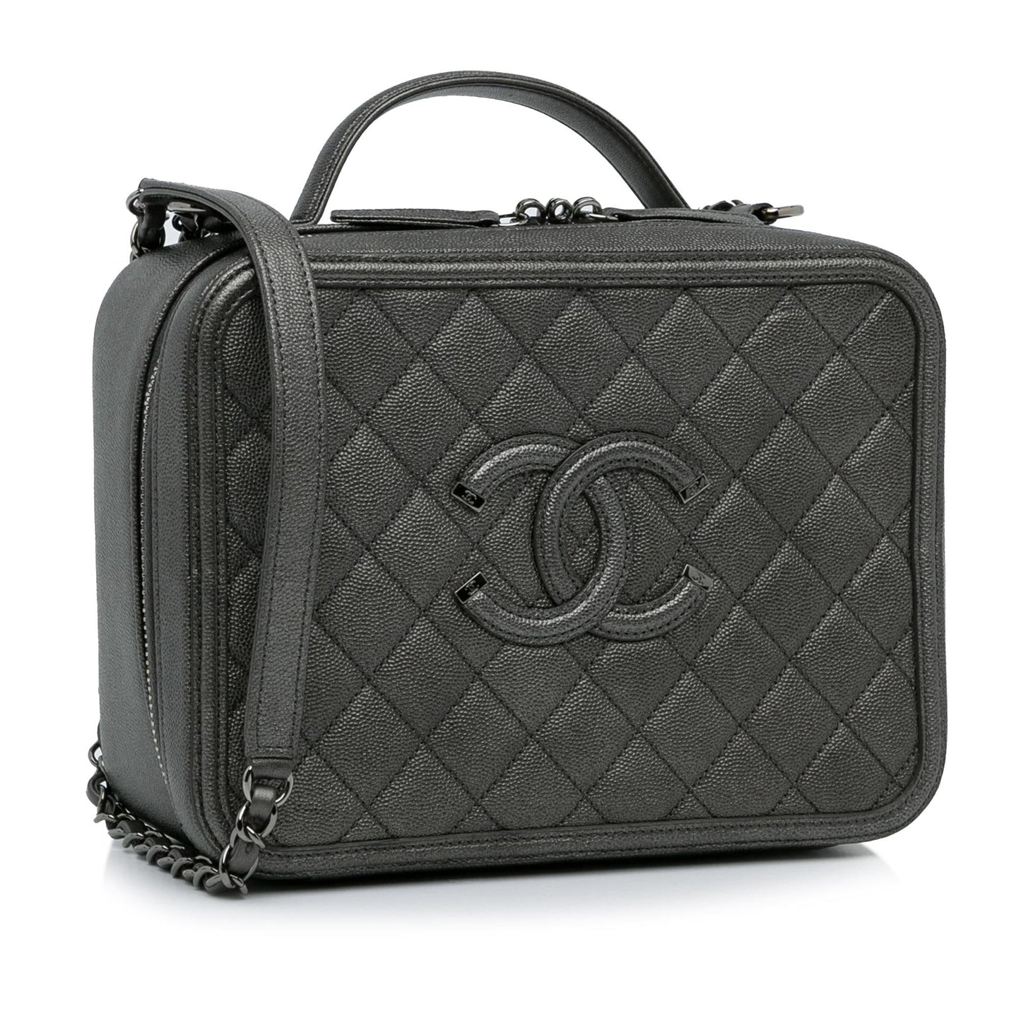 Chanel Medium CC Filigree Caviar Vanity Case