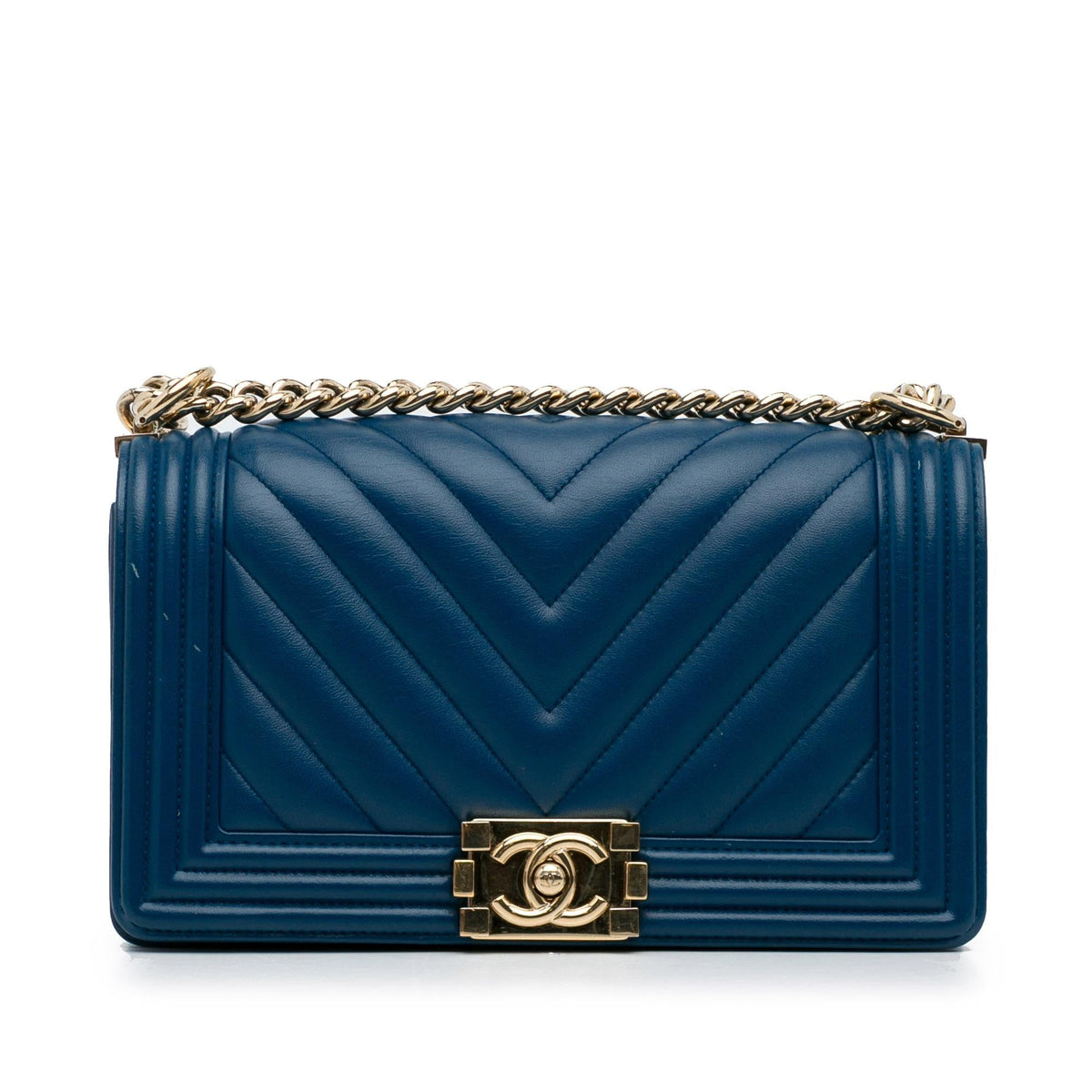 Chanel Medium Calfskin Chevron Boy Flap (SHG-L7KEKQ)