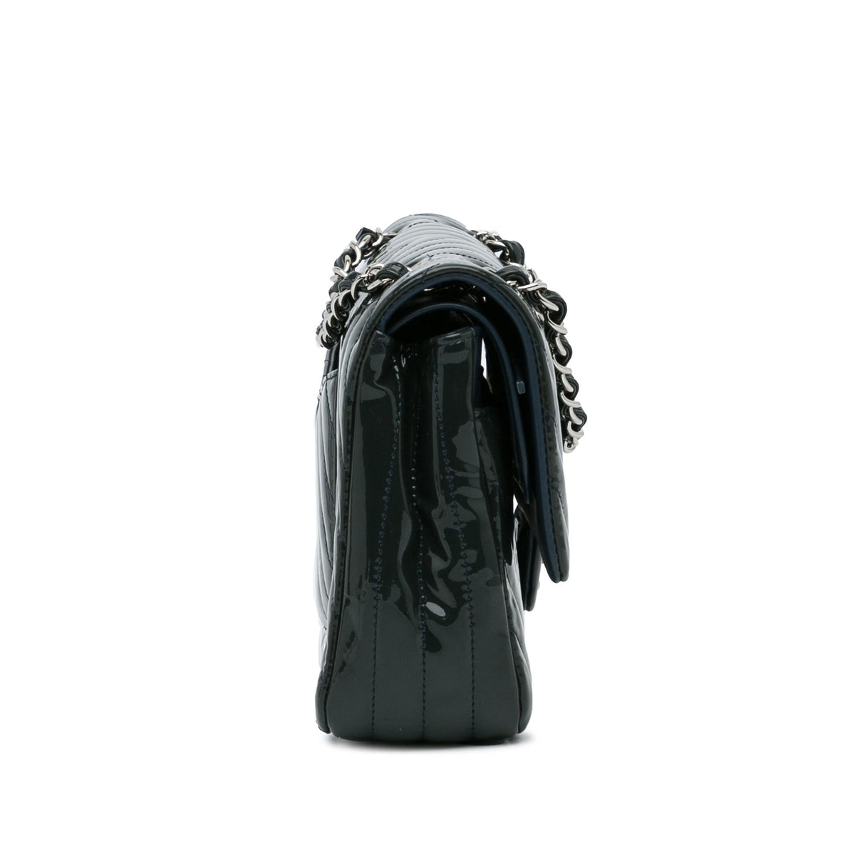 Chanel Medium Chevron Patent Double Flap