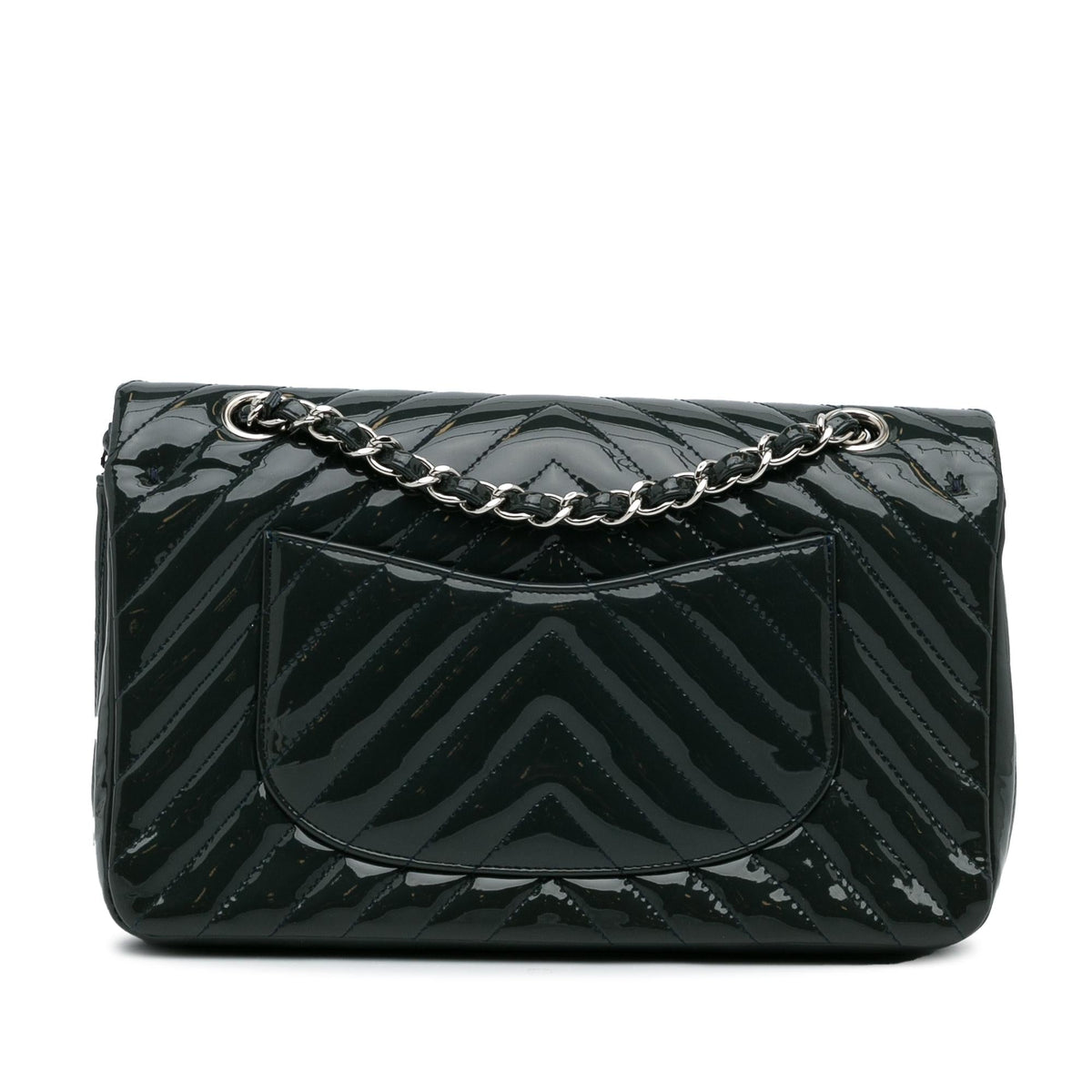 Chanel Medium Chevron Patent Double Flap