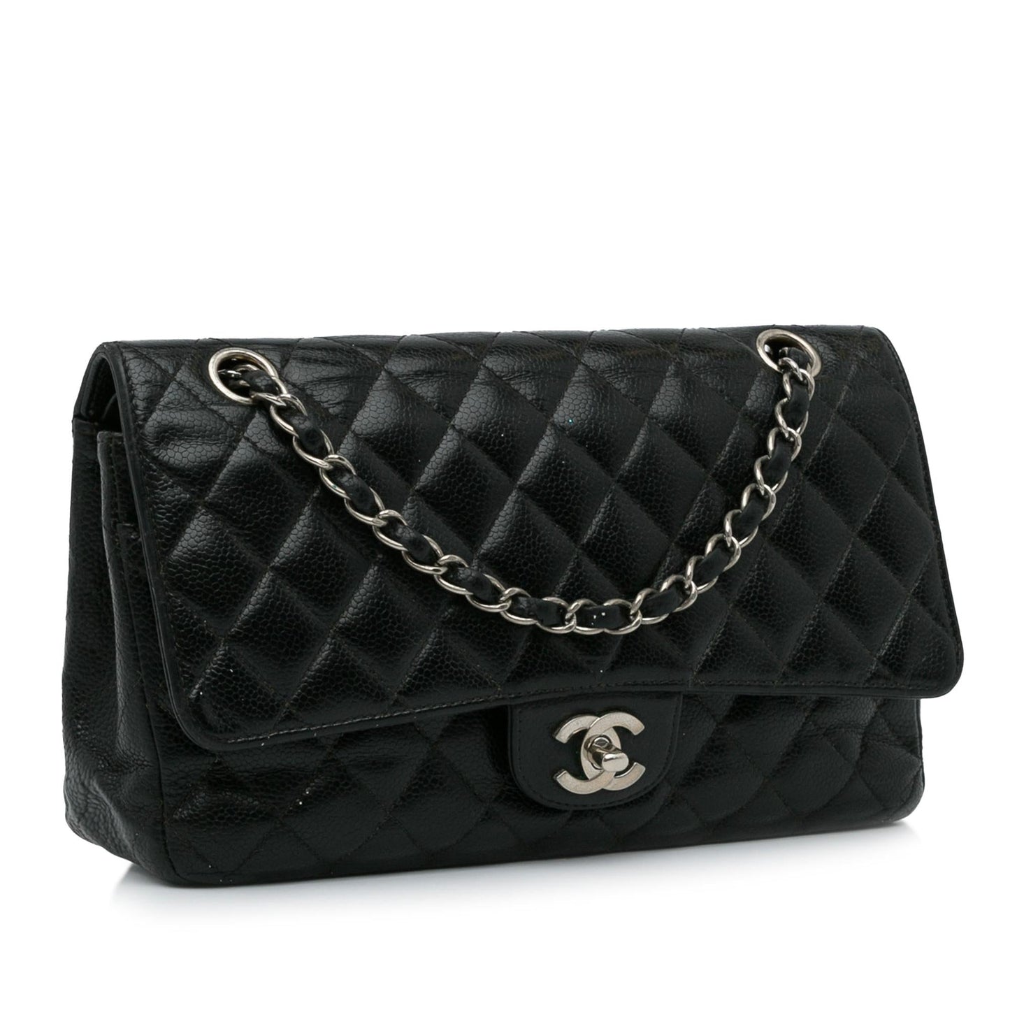 Chanel Medium Classic Caviar Double Flap (SHG-aR0s8D)