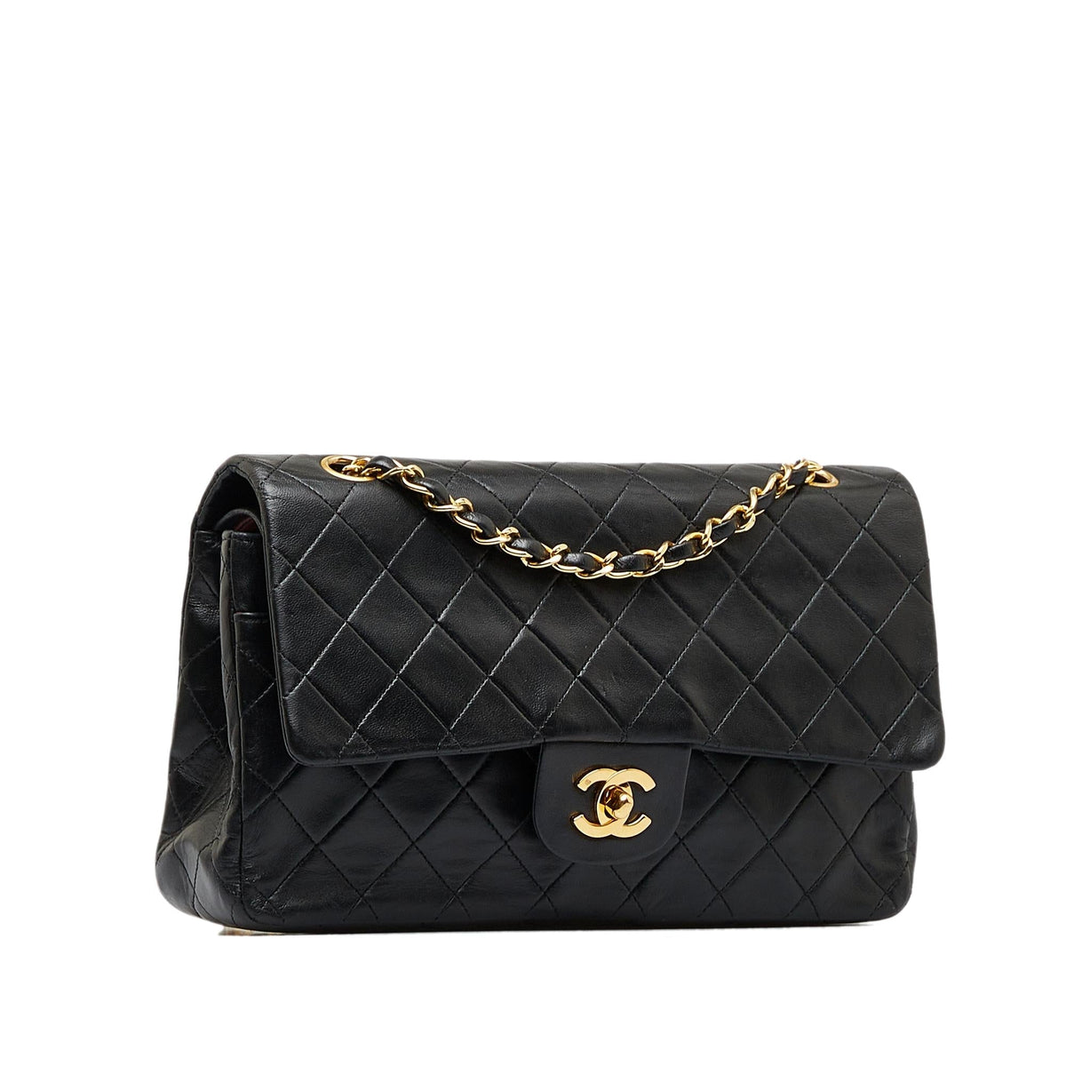 Chanel Medium Classic Lambskin Double Flap (SHG-MLhL0Y)