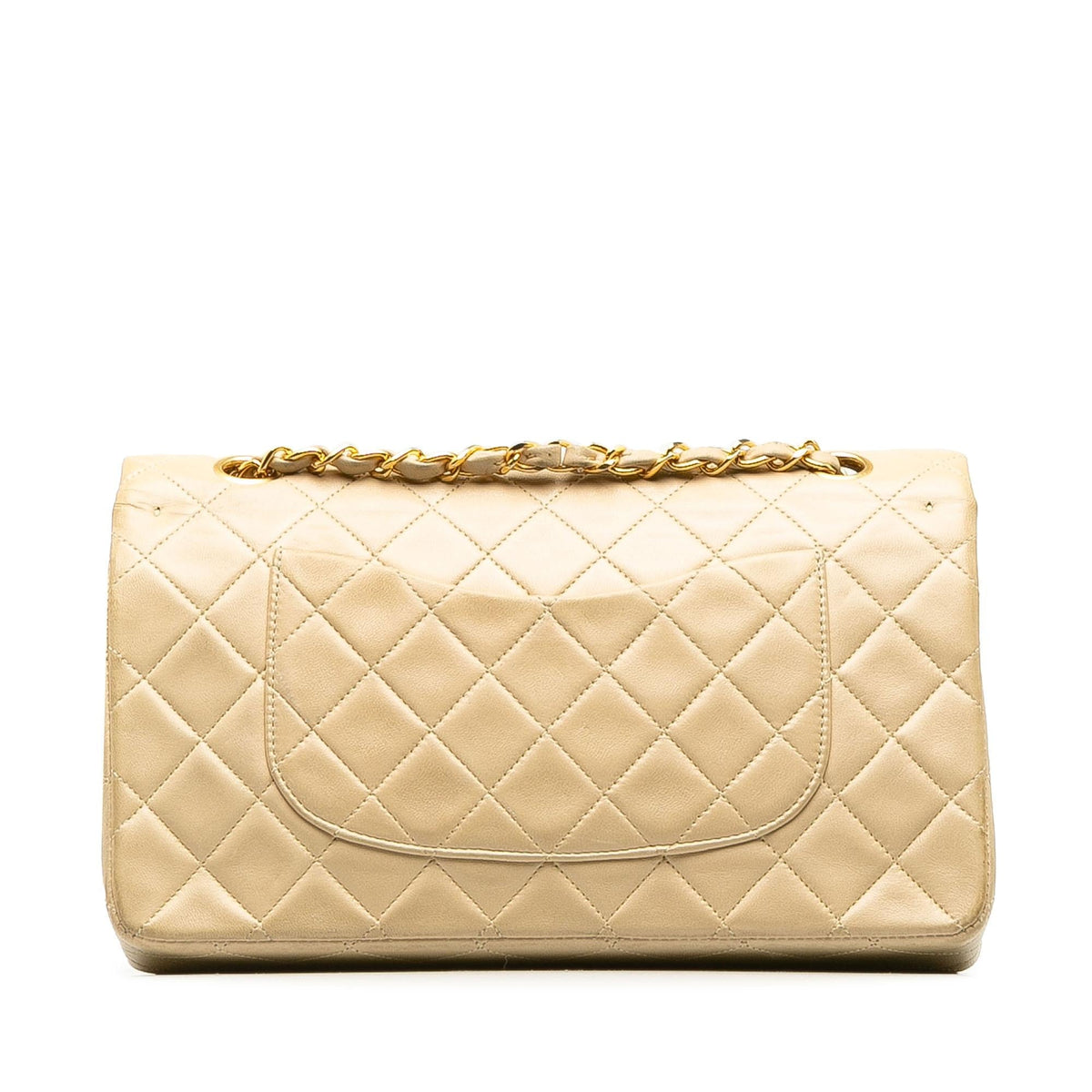Chanel Medium Classic Lambskin Double Flap (SHG-fJM1Y8)