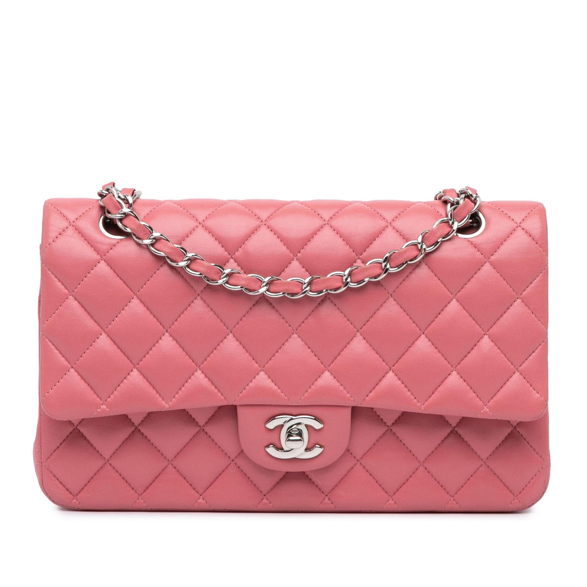 Chanel Medium Classic Lambskin Double Flap (SHG-lwJYDO)