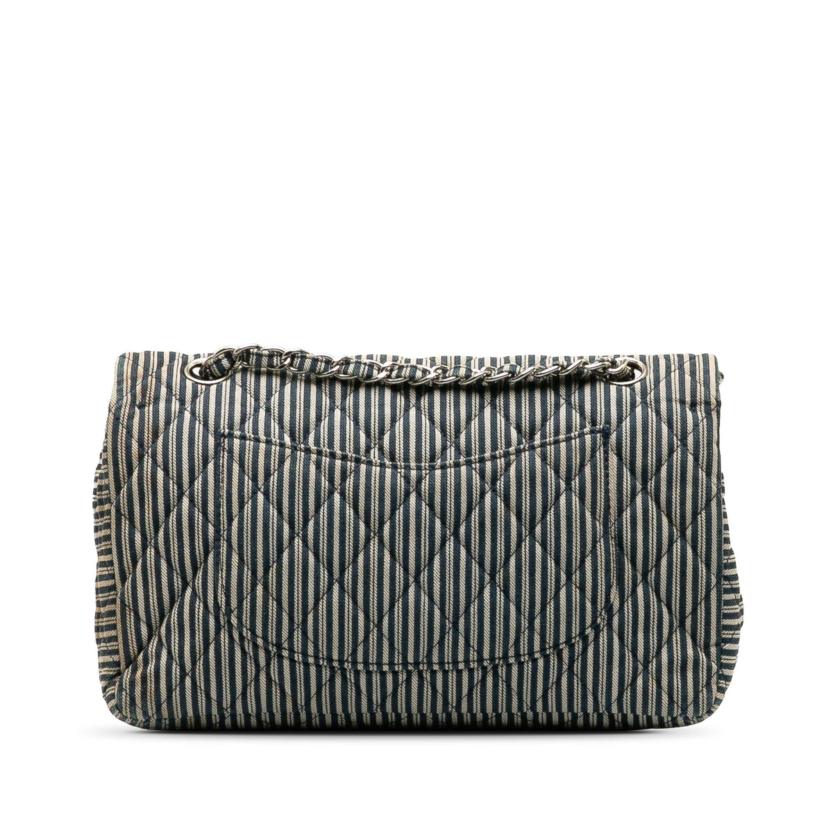 Chanel Medium Cotton Striped Double Flap (SHG-9fCsSP)