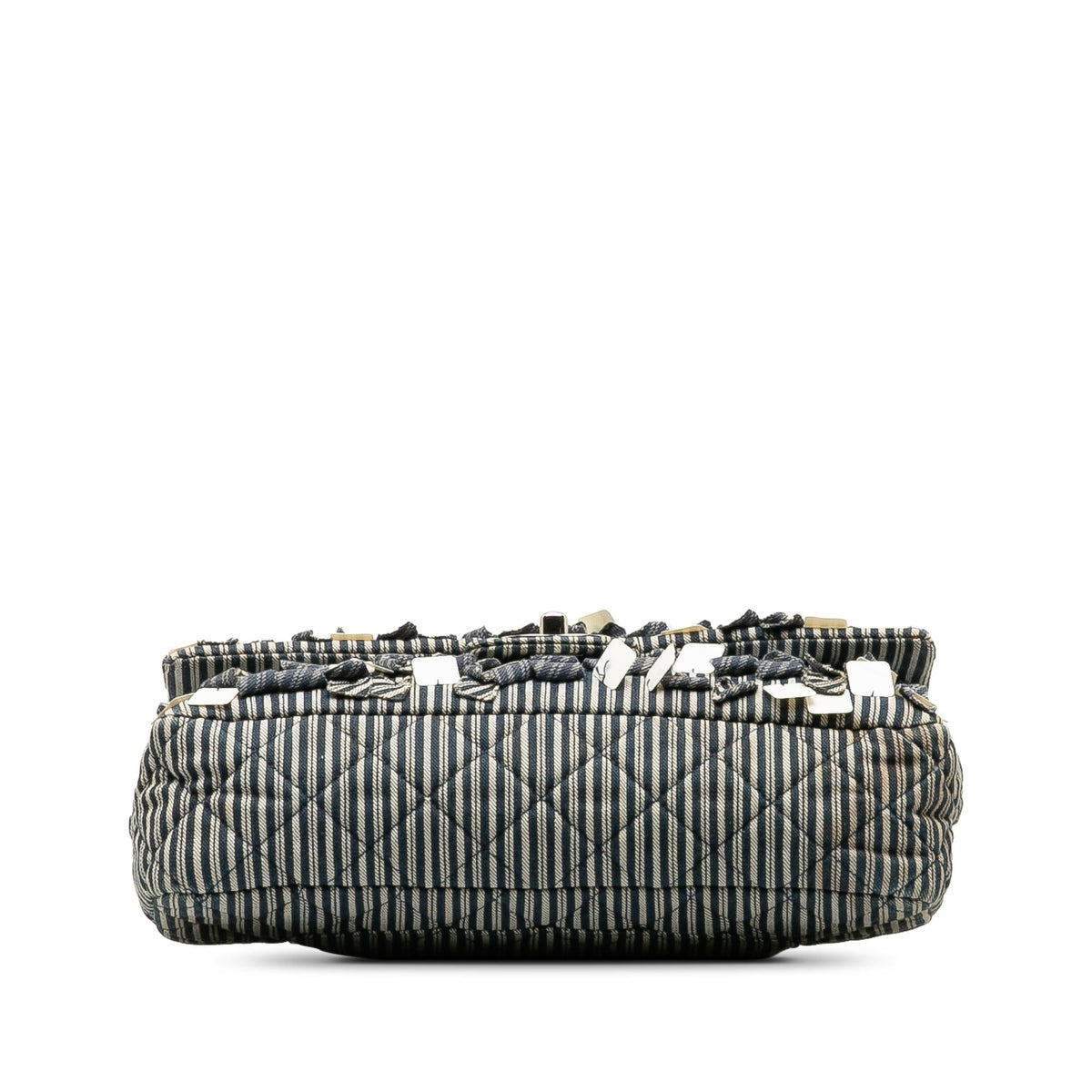 Chanel Medium Cotton Striped Double Flap (SHG-9fCsSP)