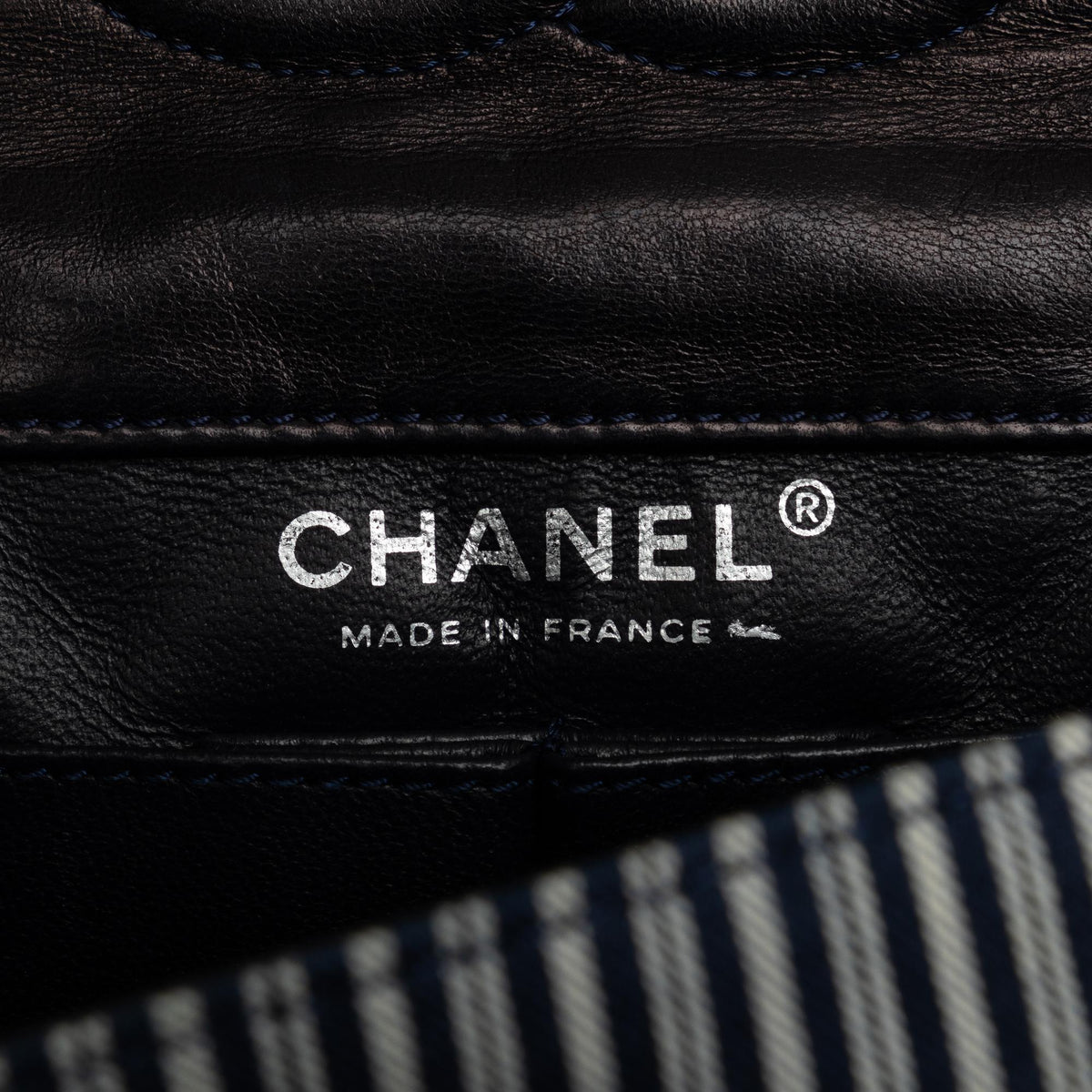 Chanel Medium Cotton Striped Double Flap (SHG-9fCsSP)