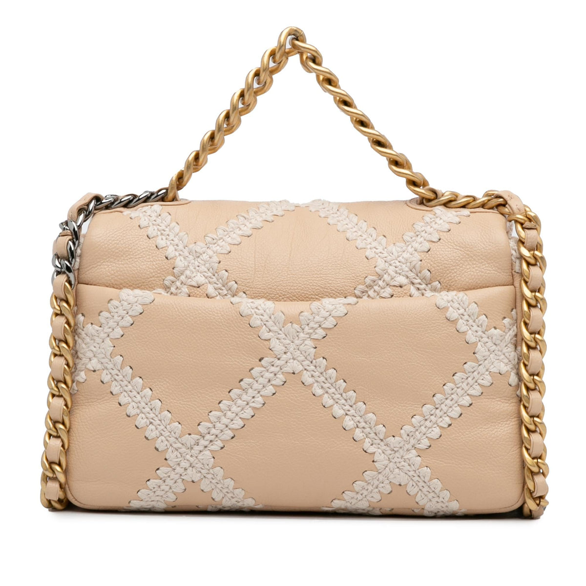 Chanel Medium Crochet and Calfskin 19 Flap Bag (SHG-5tvBOl)