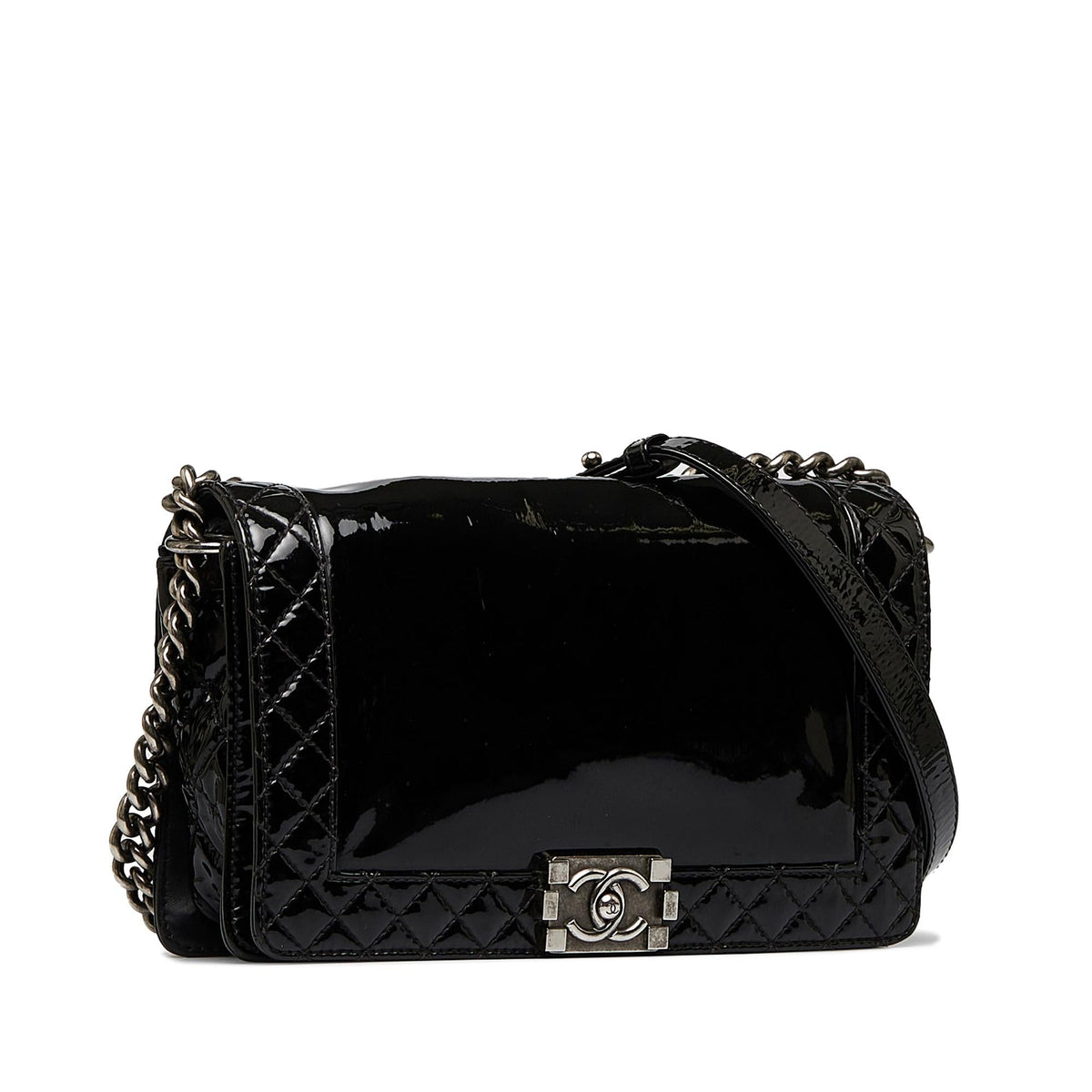Chanel Medium Patent Reverso Boy Flap (SHG-JG1Gnr)