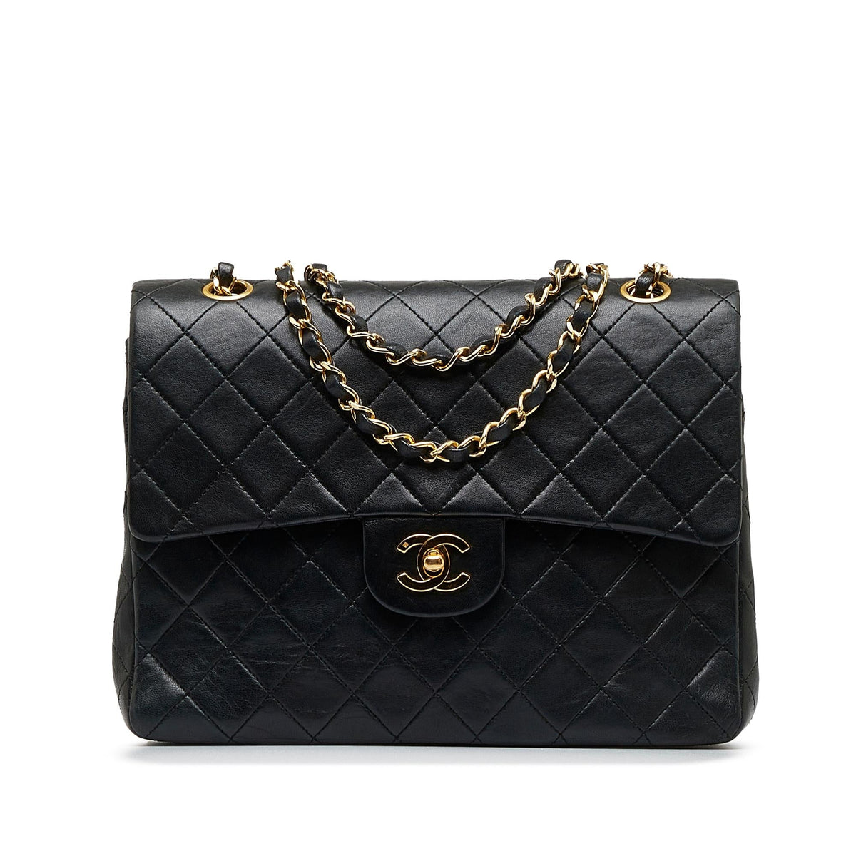 Chanel Medium Tall Classic Lambskin Double Flap (SHG-noIwy5)