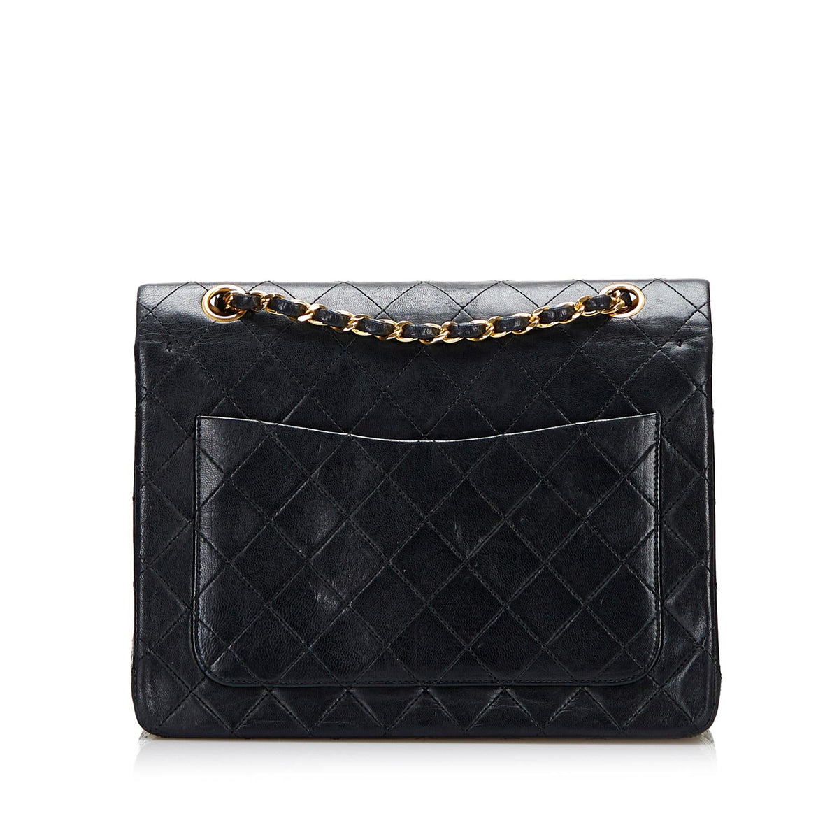 Chanel Medium Tall Classic Lambskin Double Flap (SHG-aagHOq)