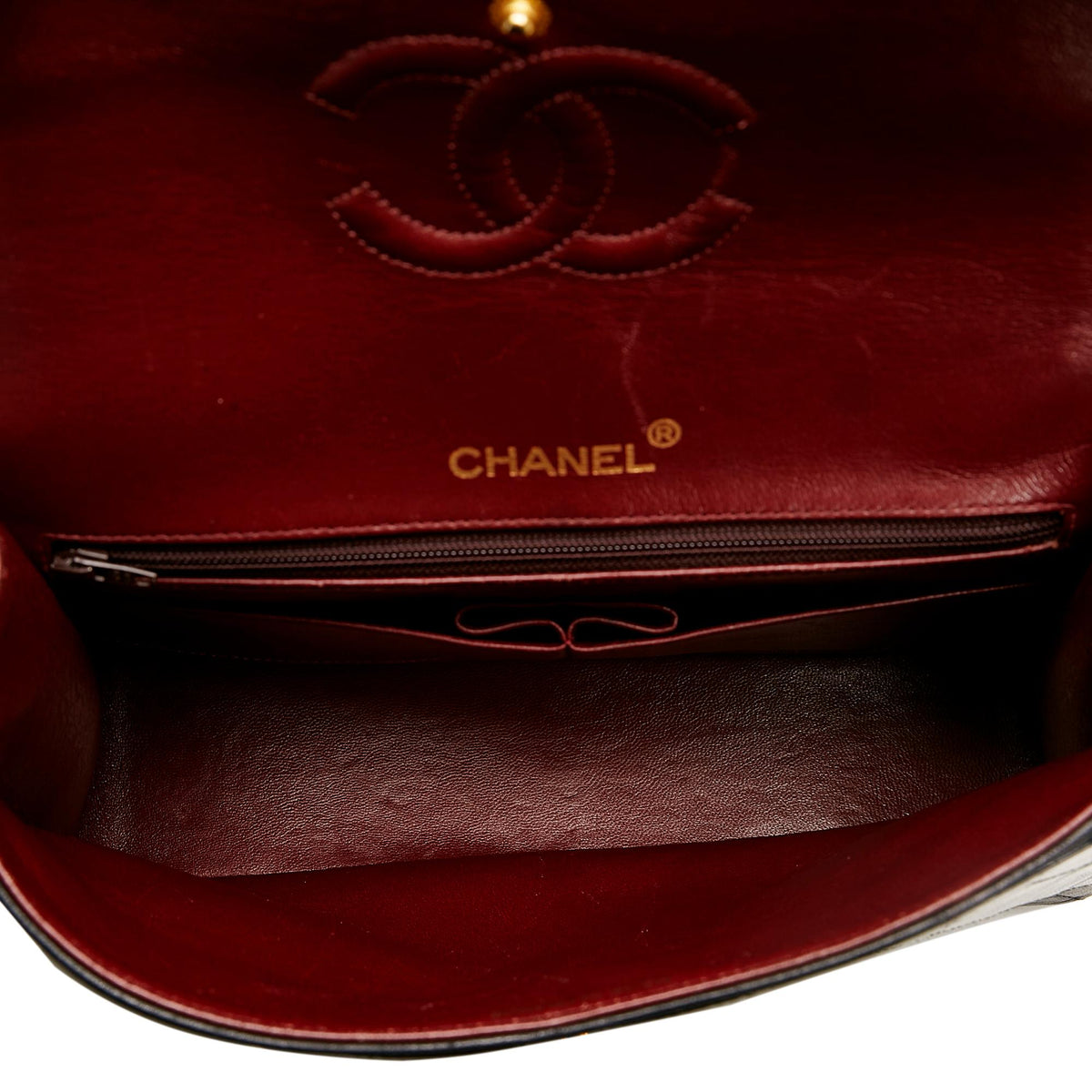 Chanel Medium Tall Classic Lambskin Double Flap (SHG-aagHOq)