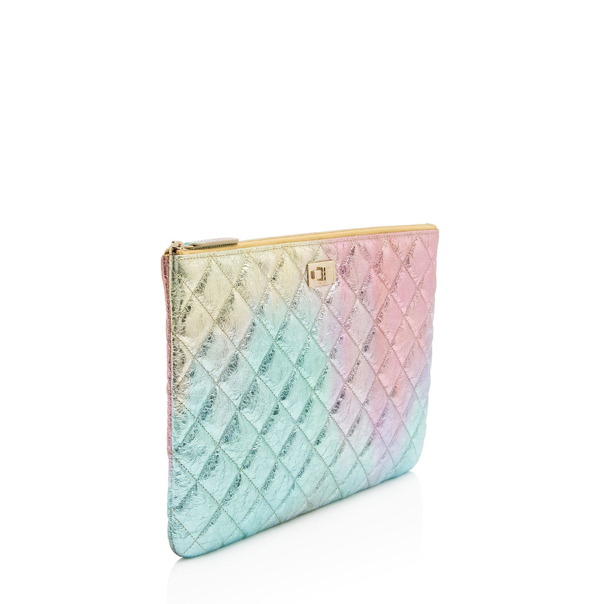 Chanel Metallic Calfskin Rainbow Reissue Pouch (SHF-Iy12ka)