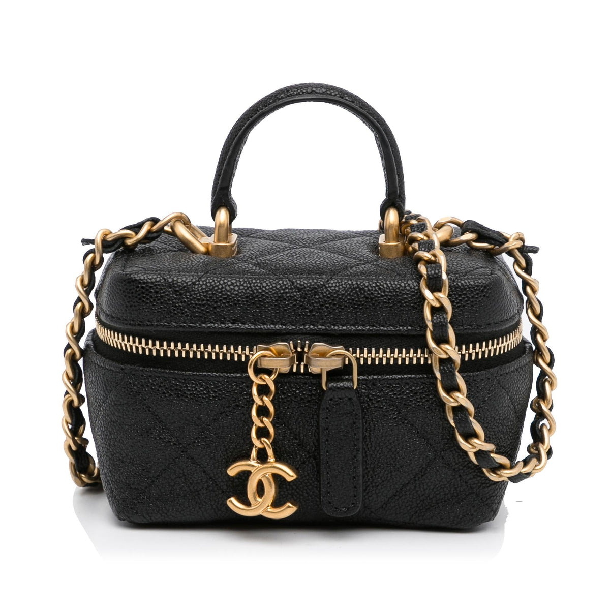 Chanel Micro Caviar Vanity Case with Chain (SHG-HLIw6X)