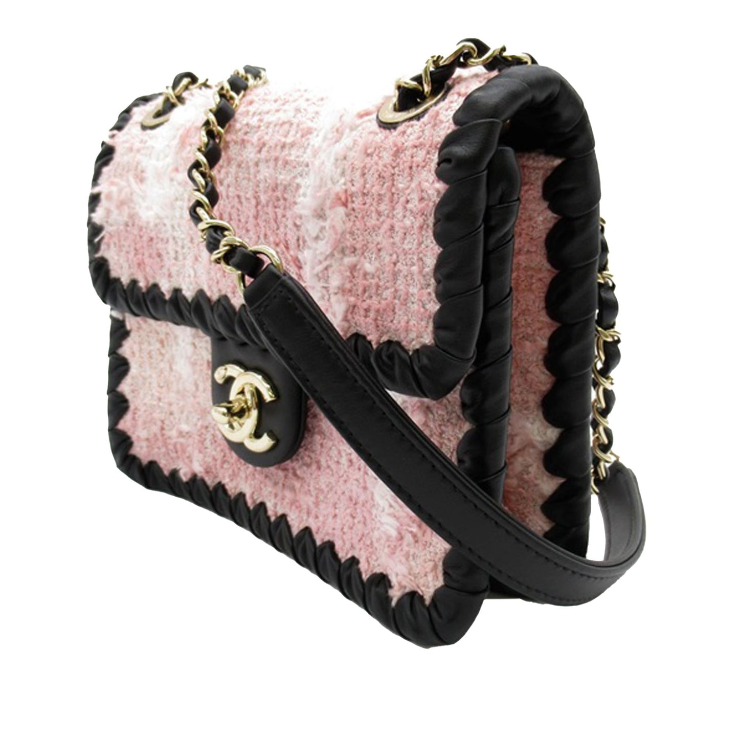 Chanel Mini Braided Classic Tweed Single Flap Bag
