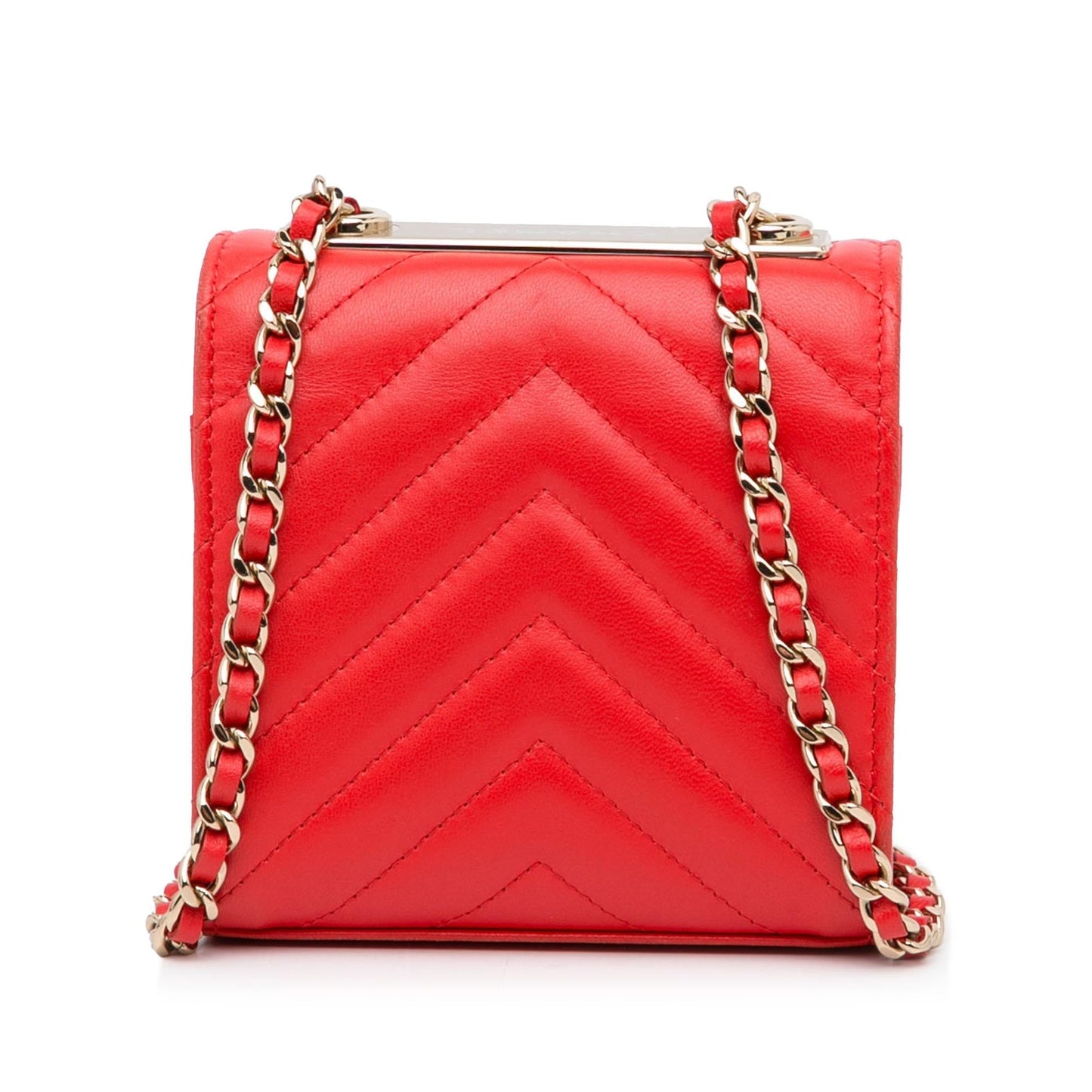 Chanel Mini Chevron Lambskin Trendy CC Chain Wallet (SHG-ziWYA0)